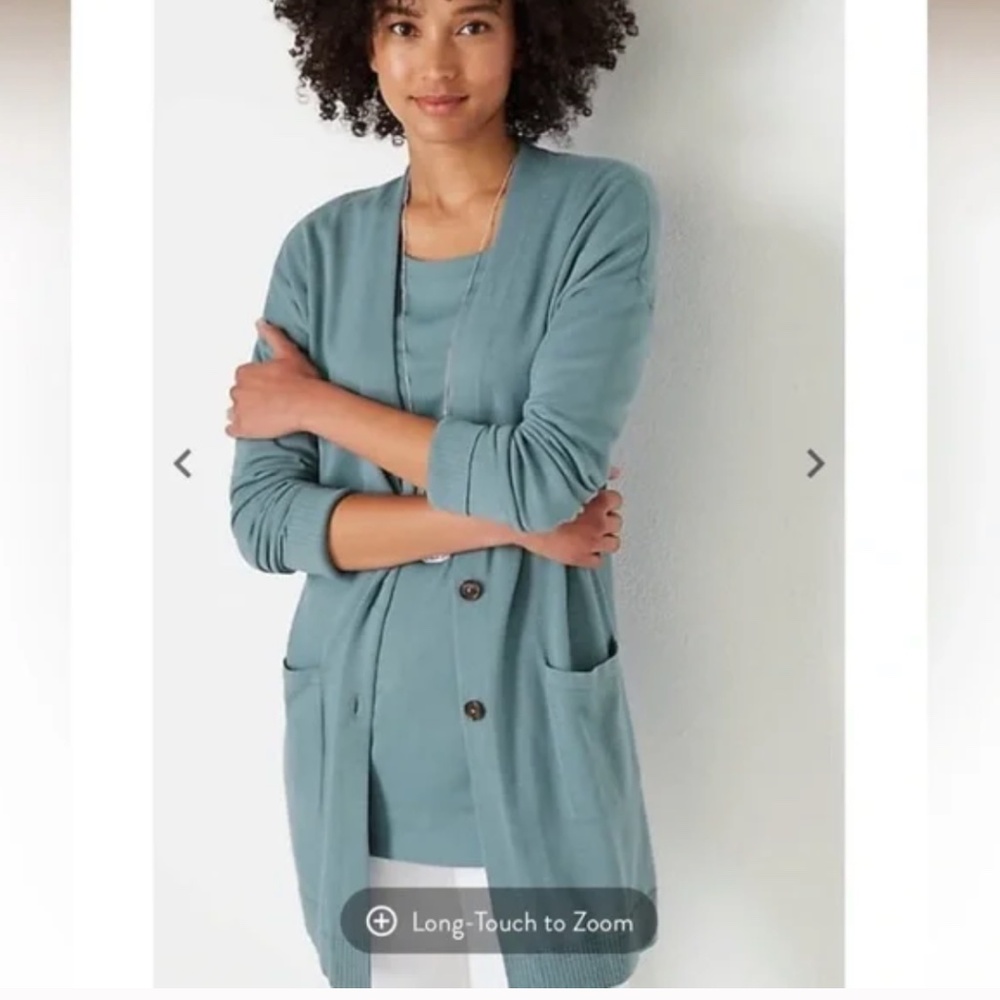J. Jill Button Front Patch Pocket Long Cardigan S… - image 2